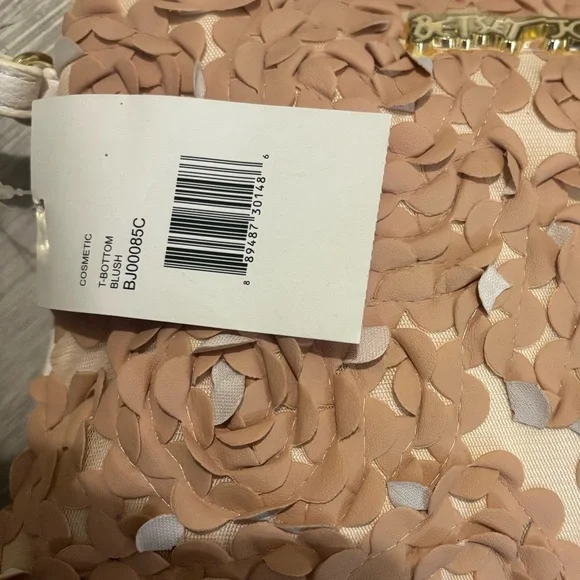 Betsey Johnson Peach Floral Appliqué Crossbody with White Strap - Picture 4 of 4